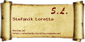 Stefanik Loretta névjegykártya